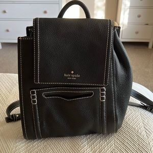 Kate spade black leather backpack